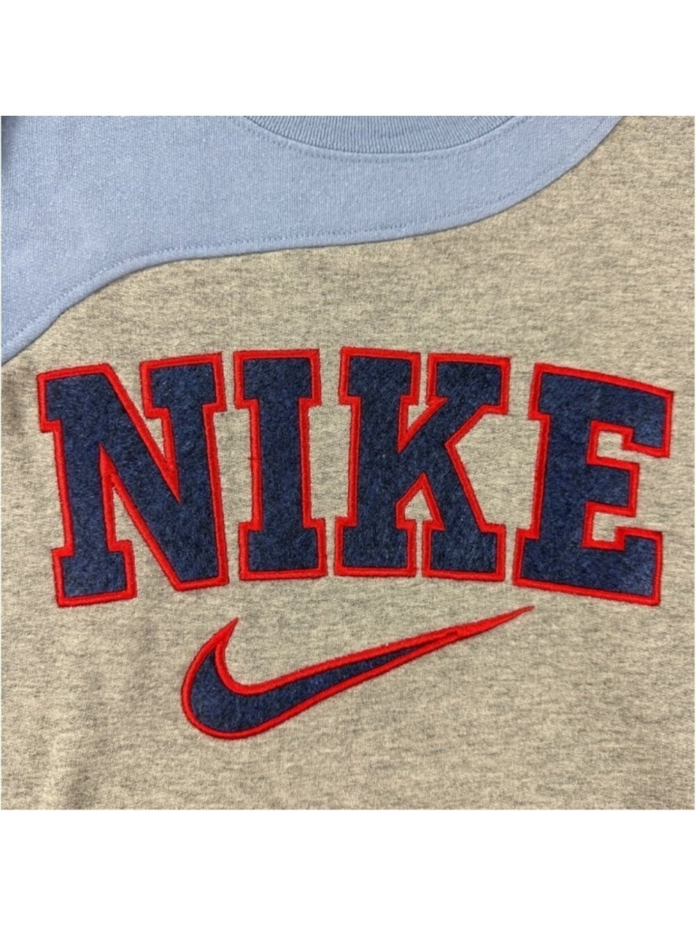 Nike Men's Medium Blue Grey Sweatshirt Crewneck Fleece Lined - Picture 6 of 13